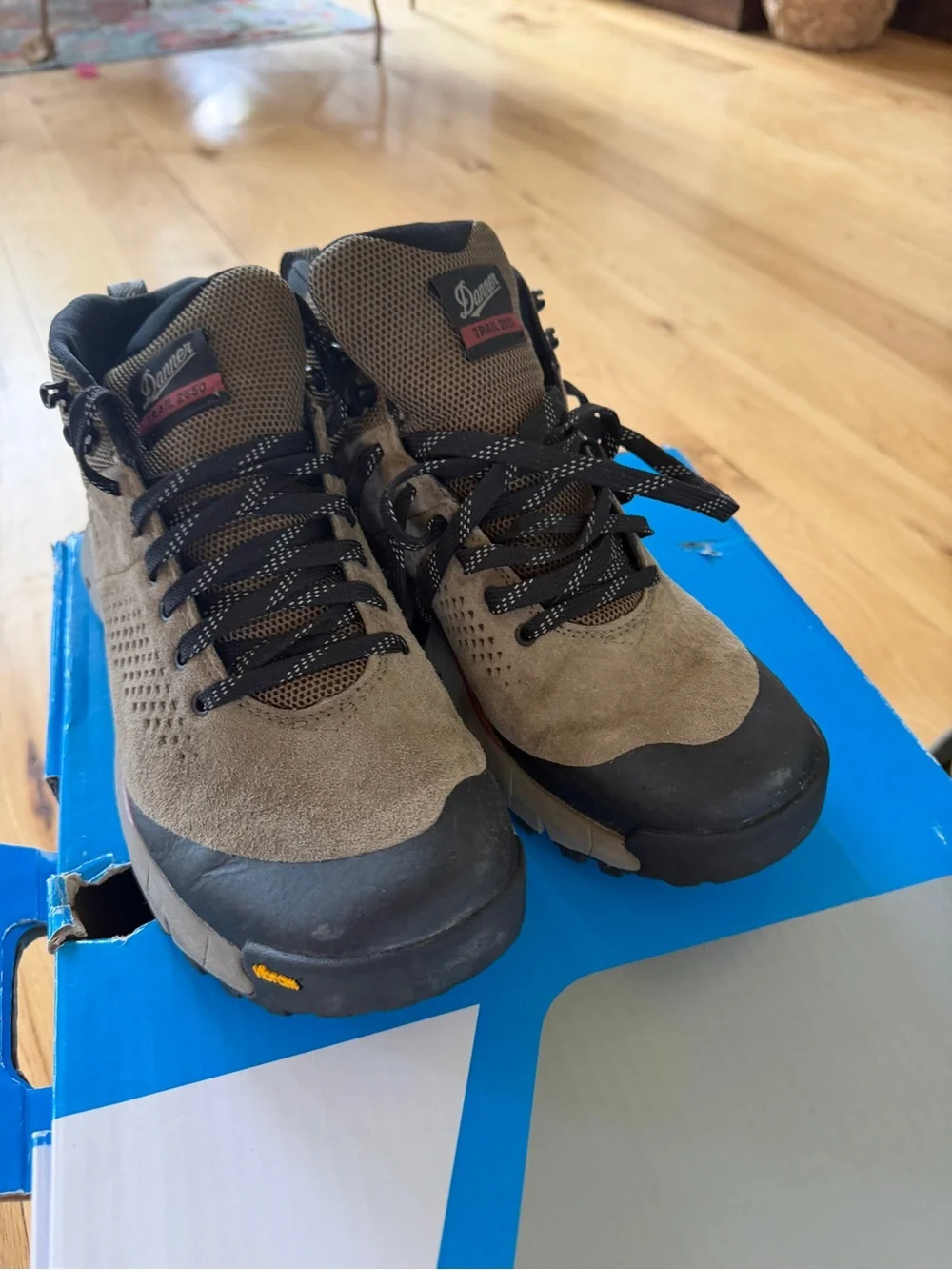 Danner Men's Brown and Black Chukka Trail Boots with Red Trim